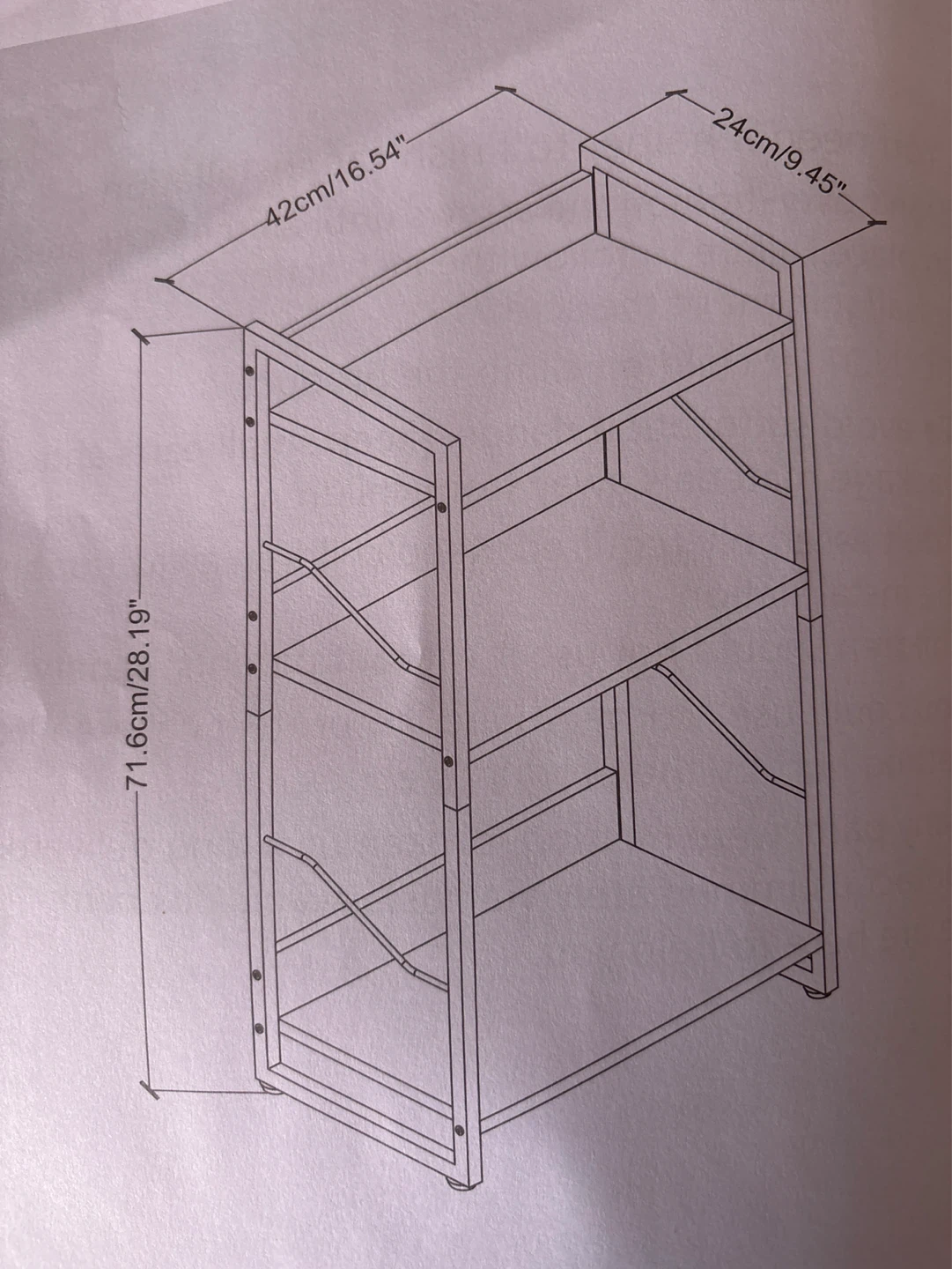 3-Tier Bookshelf with Rustic Wood and Black Metal Frame - photo 4