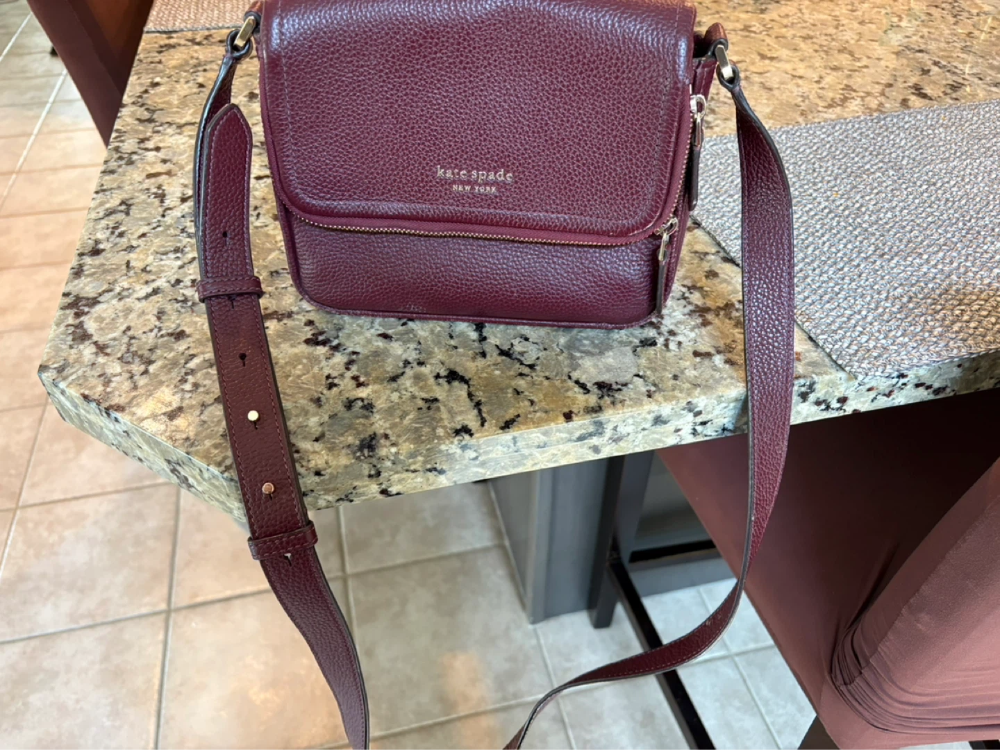 Kate Spade Burgundy Leather Crossbody Bag - photo 3
