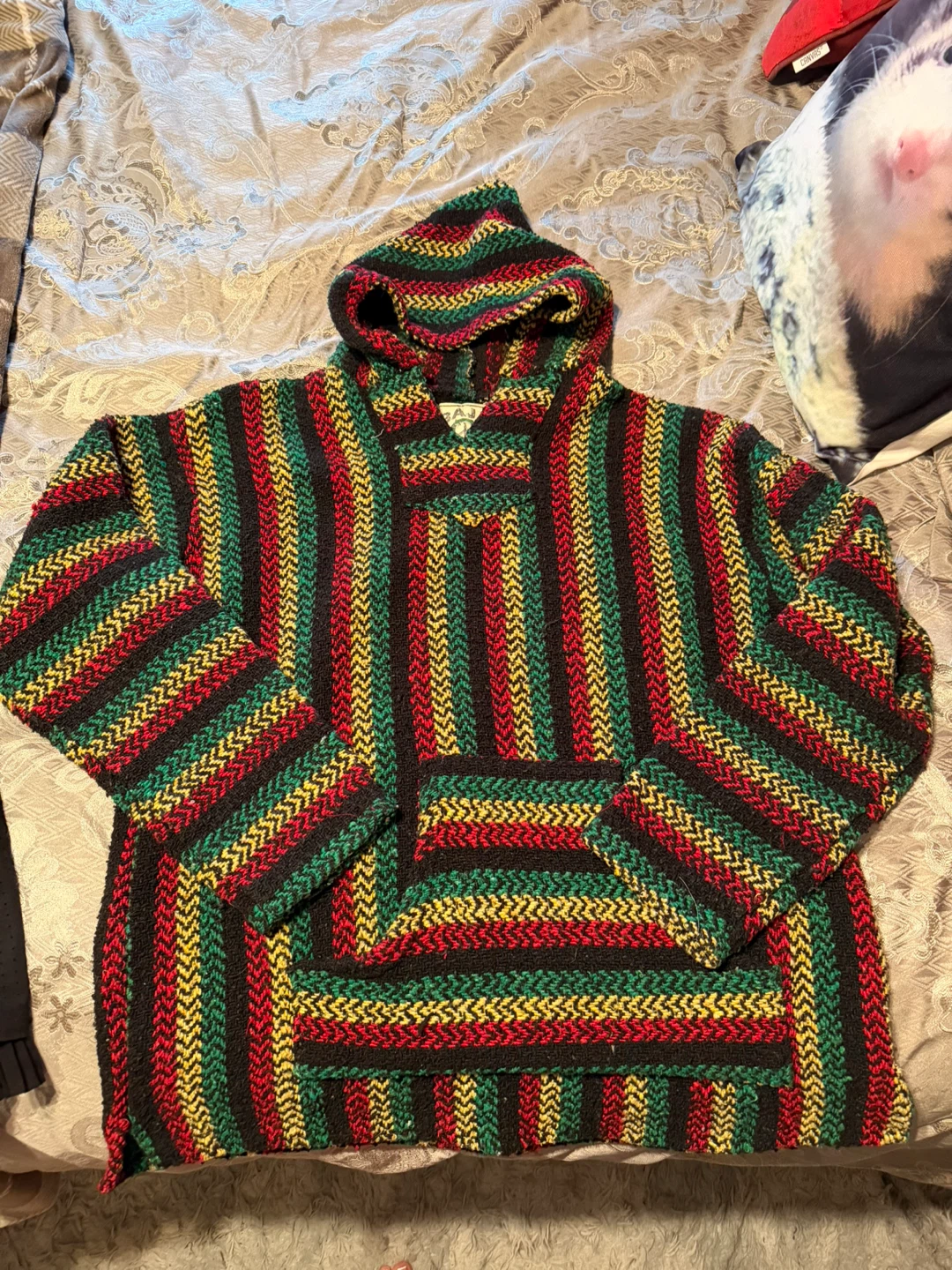 Rasta Striped Baja Hoodie