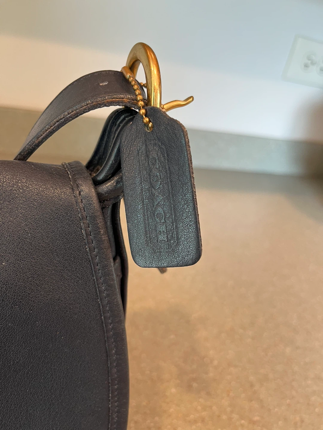 Coach Blue Leather Saddle Bag Vintage - photo 2