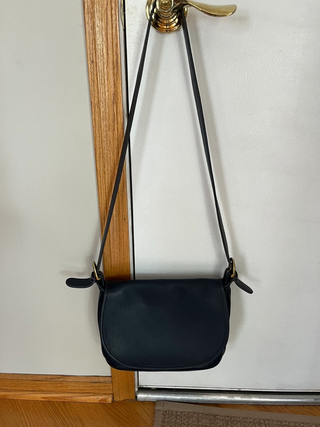 Coach Blue Leather Saddle Bag Vintage