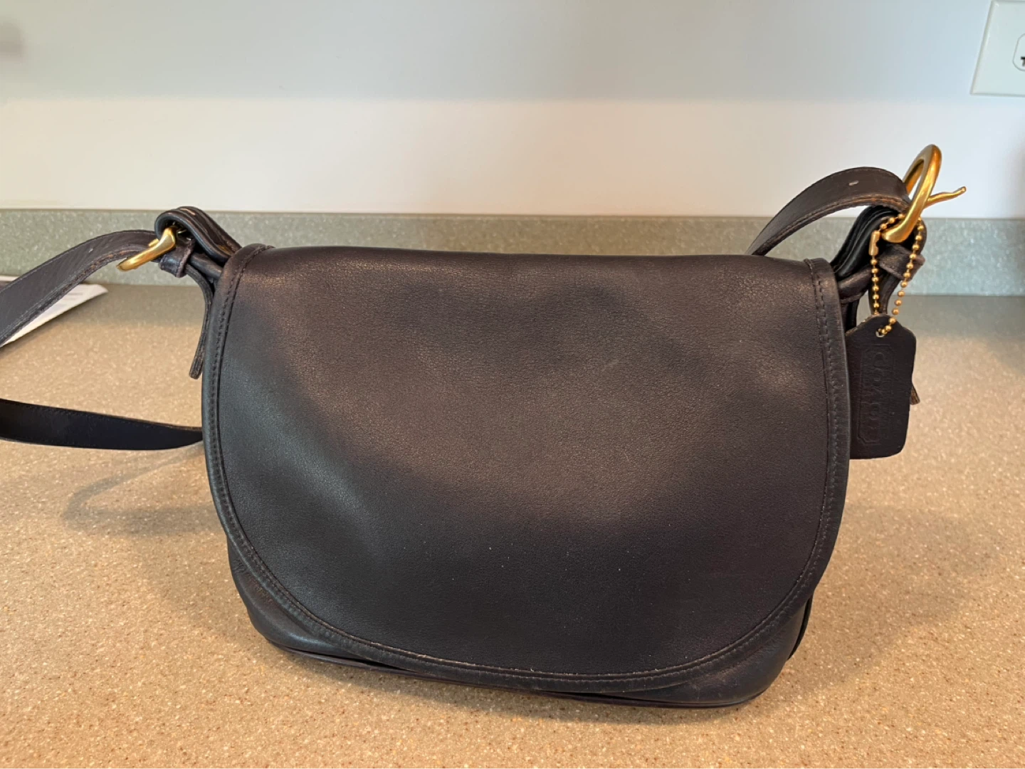 Coach Blue Leather Saddle Bag Vintage - photo 5