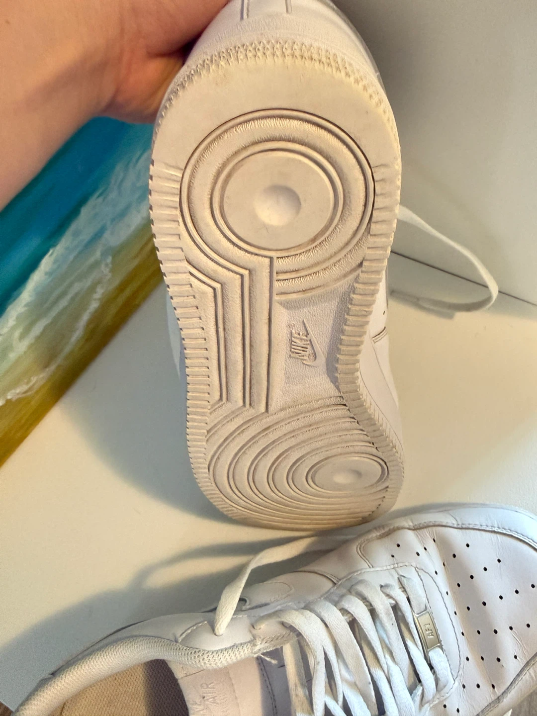Nike Air Force 1 White Sneakers Size 13 - photo 5