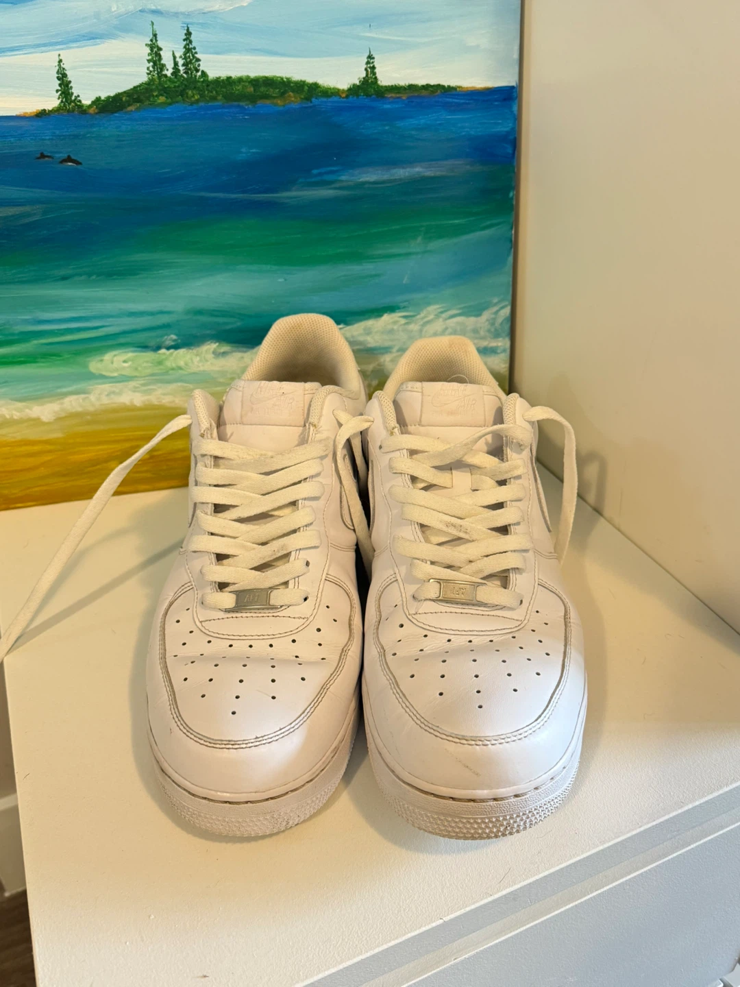 Nike Air Force 1 White Sneakers Size 13 - photo 2