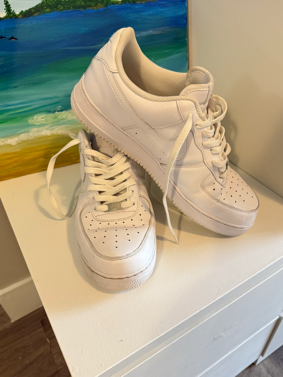 Nike Air Force 1 White Sneakers Size 13 - photo 3