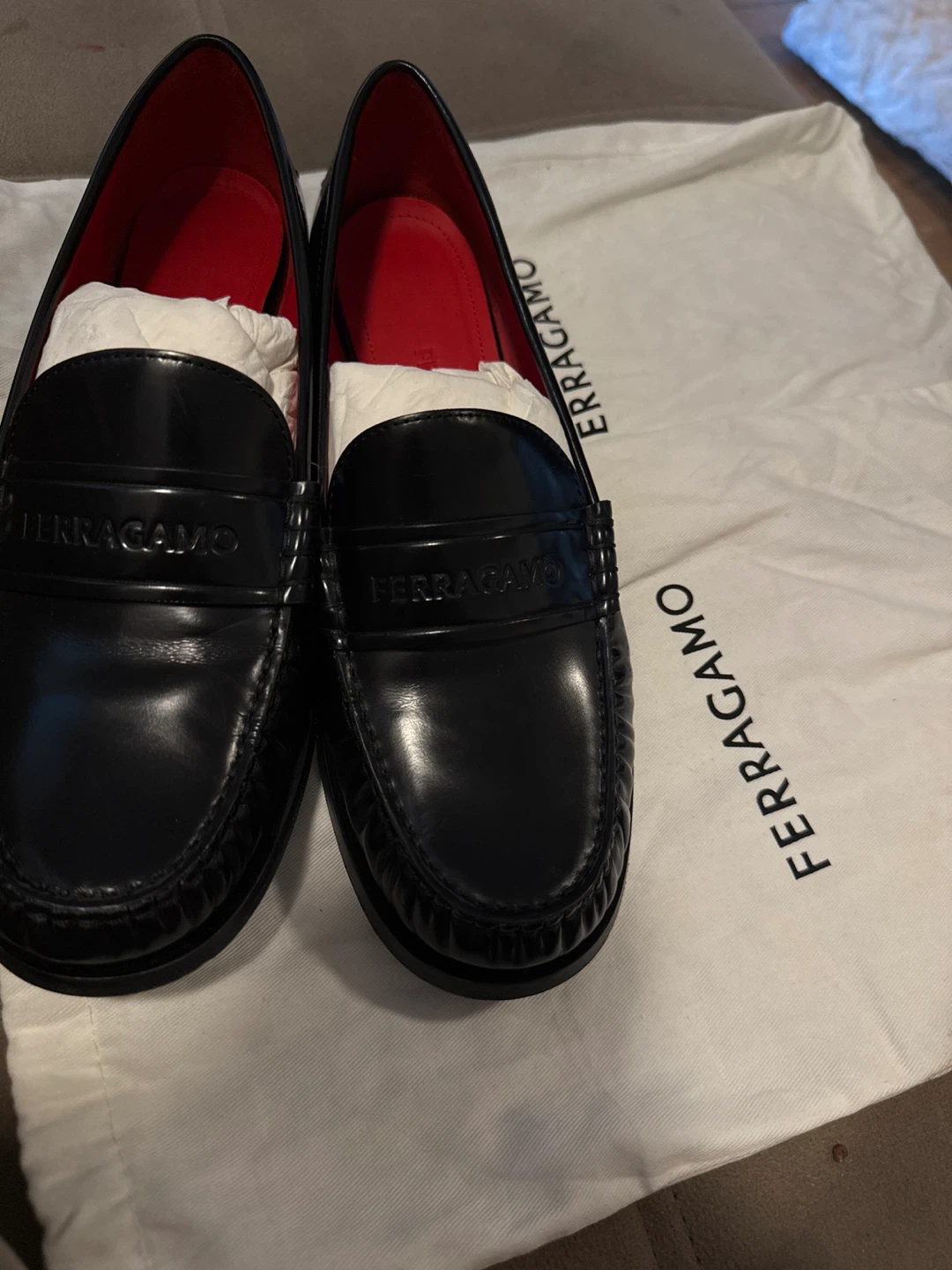 Salvatore Ferragamo Black Leather Loafers