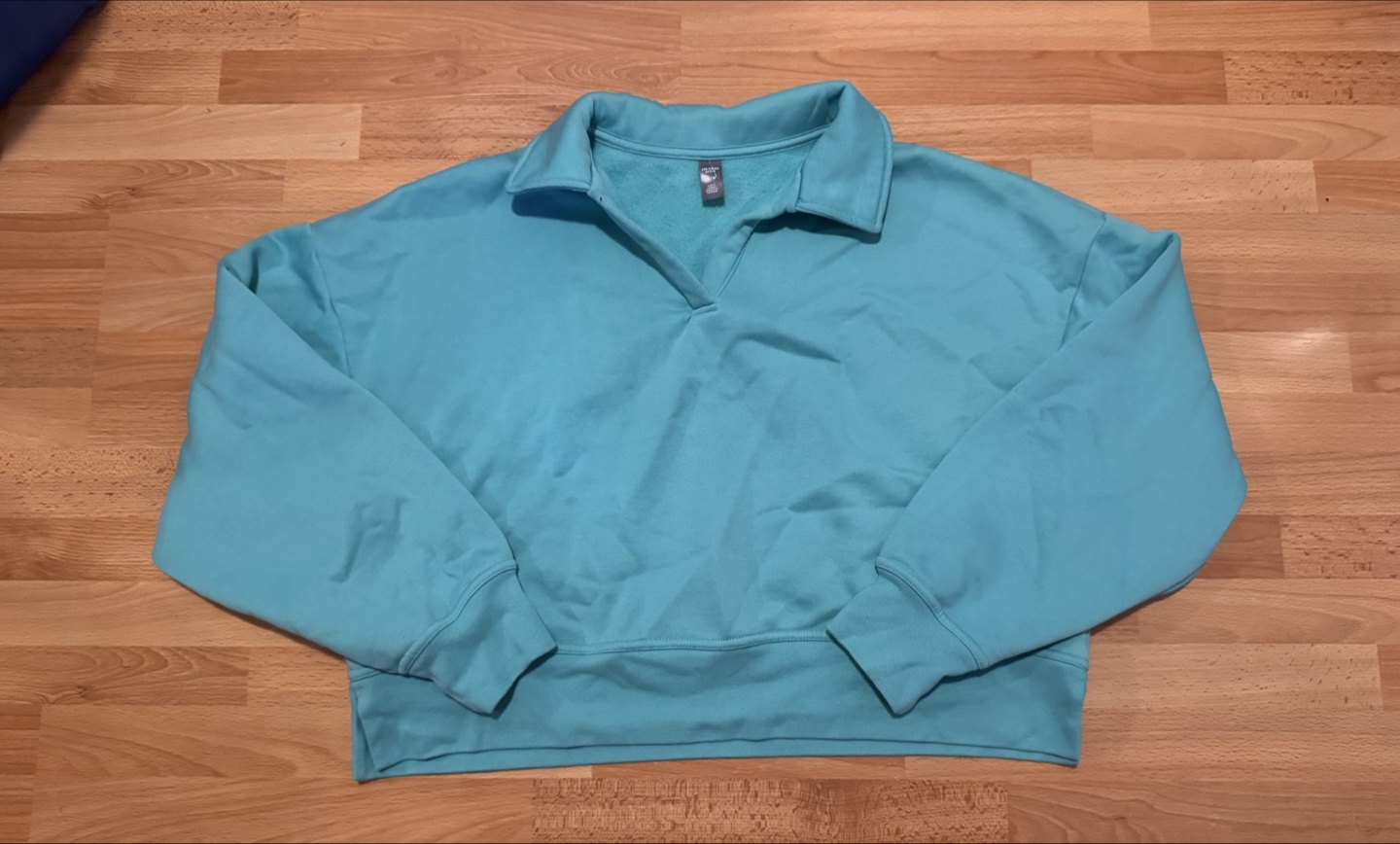 Joe Fresh Active Teal Collared Sweatshirt - Medium