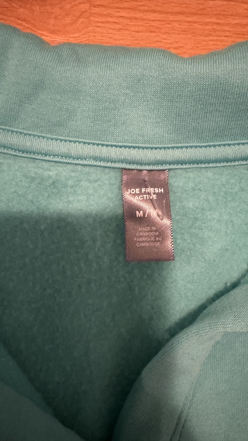 Joe Fresh Active Teal Collared Sweatshirt - Medium - photo 3