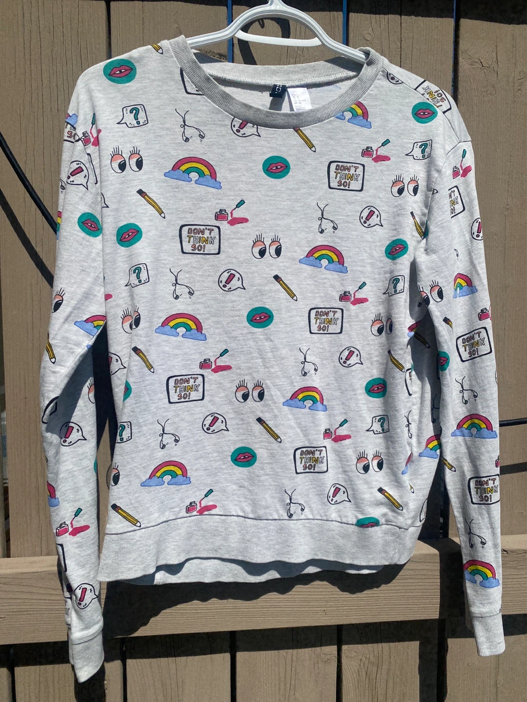 Divided Graphic Sweatshirt - Size S - long sleeved cute shirt