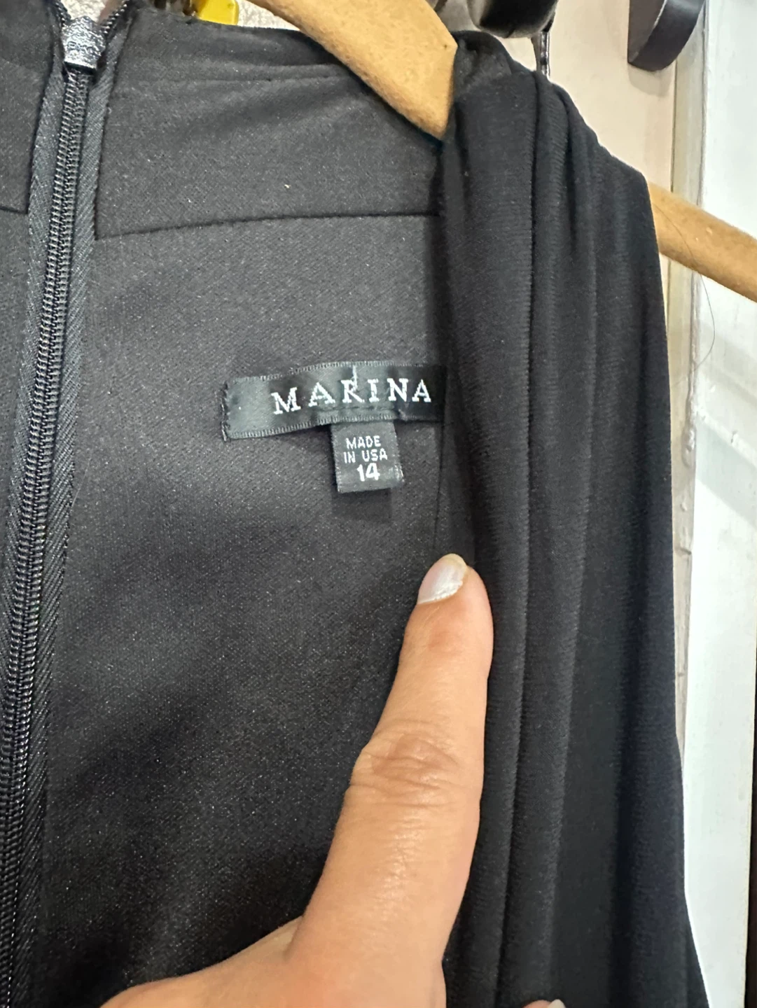 MARINA Black Sleeveless Draped Maxi Jumpsuit Size 14 - photo 3