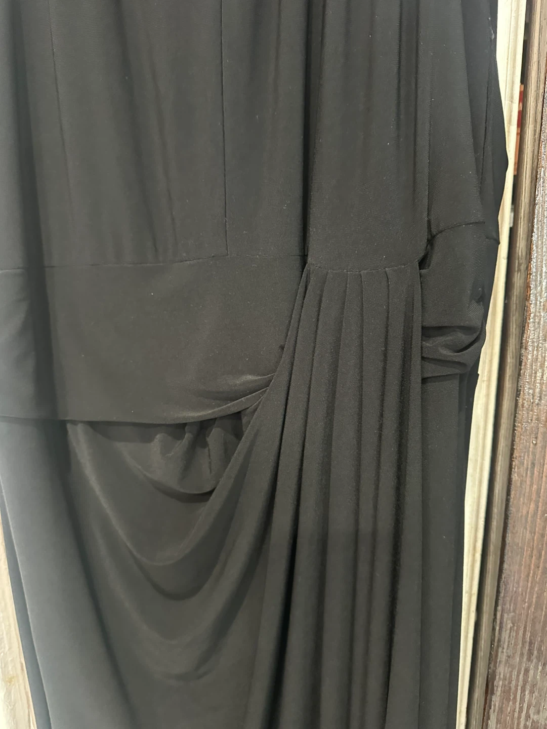 MARINA Black Sleeveless Draped Maxi Jumpsuit Size 14 - photo 4