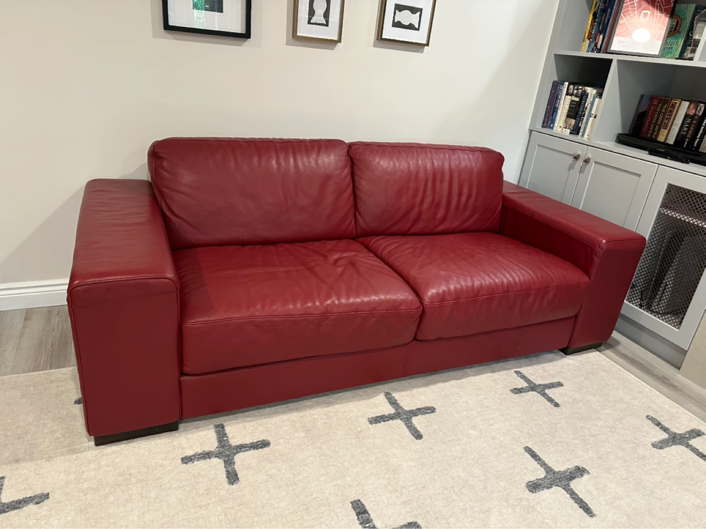 Red Leather Sofa