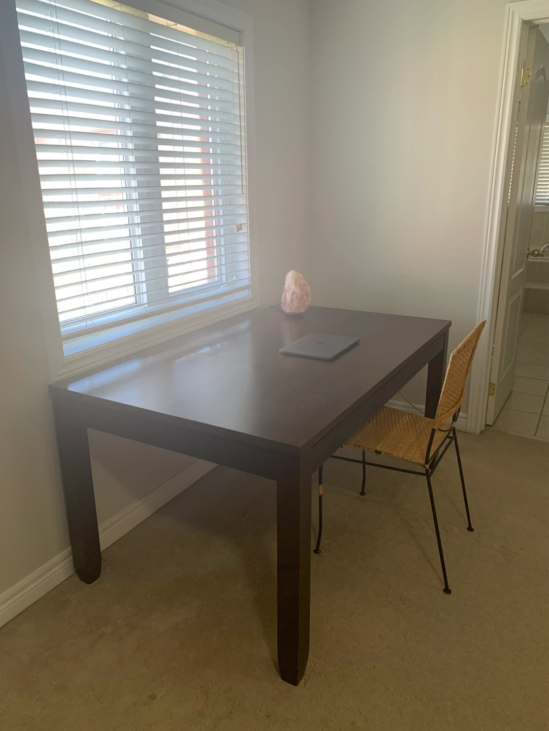 Dark solid Wood Dining Table for four people - photo 2