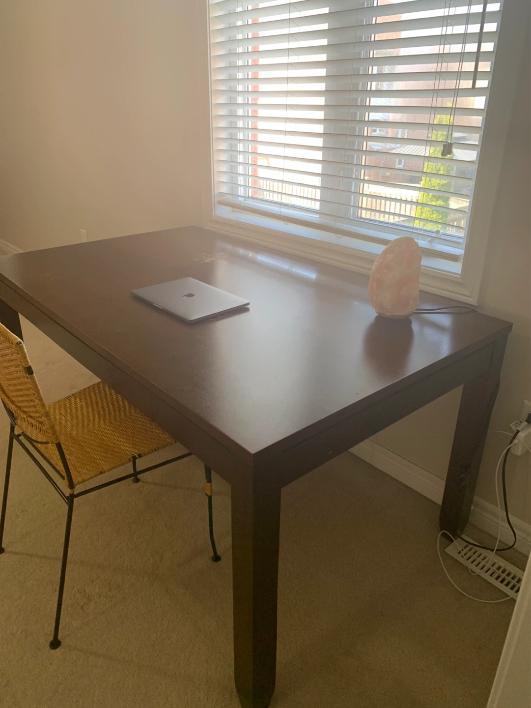 Dark solid Wood Dining Table for four people