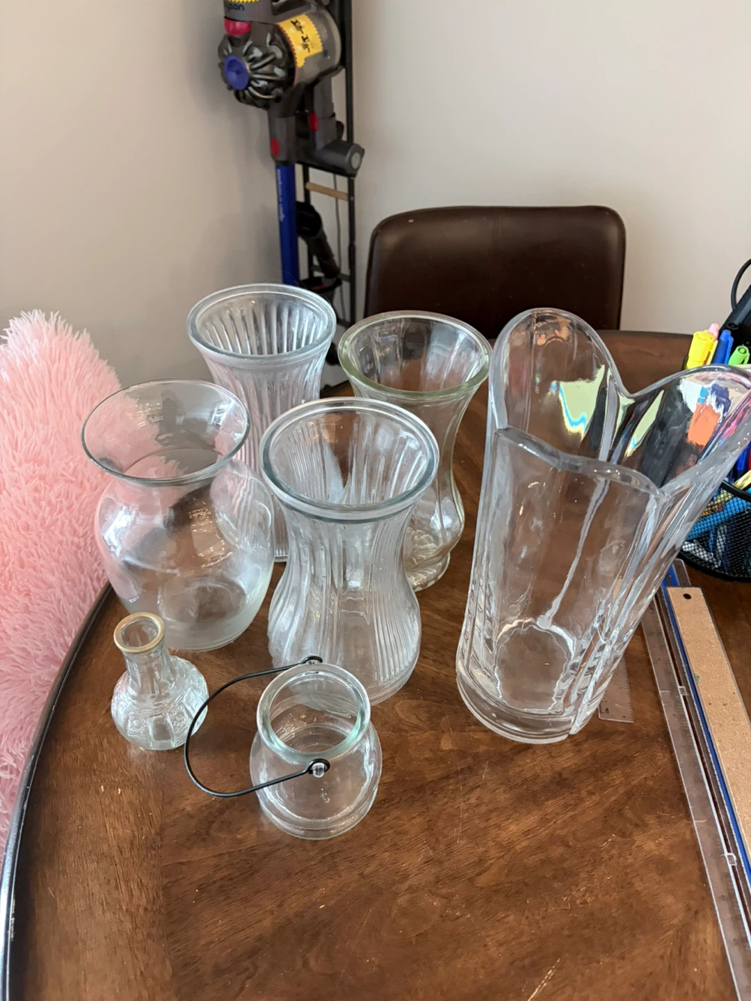 Assorted Clear Glass Vases