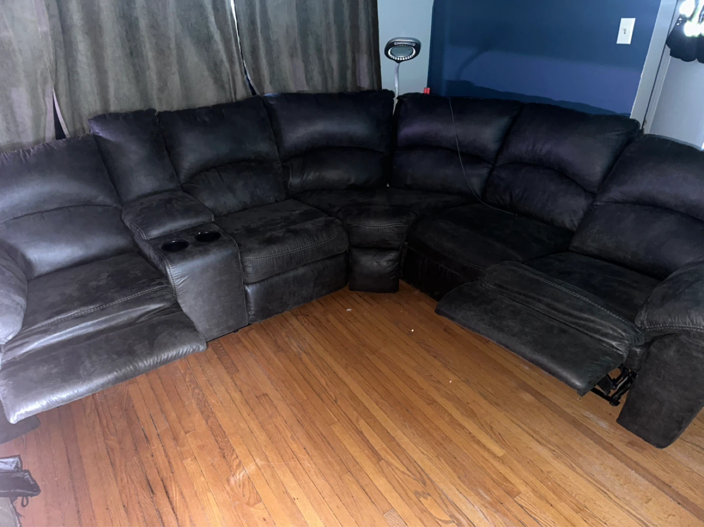 Grey Sectional Recliner Sofa with Cup Holders - photo 4
