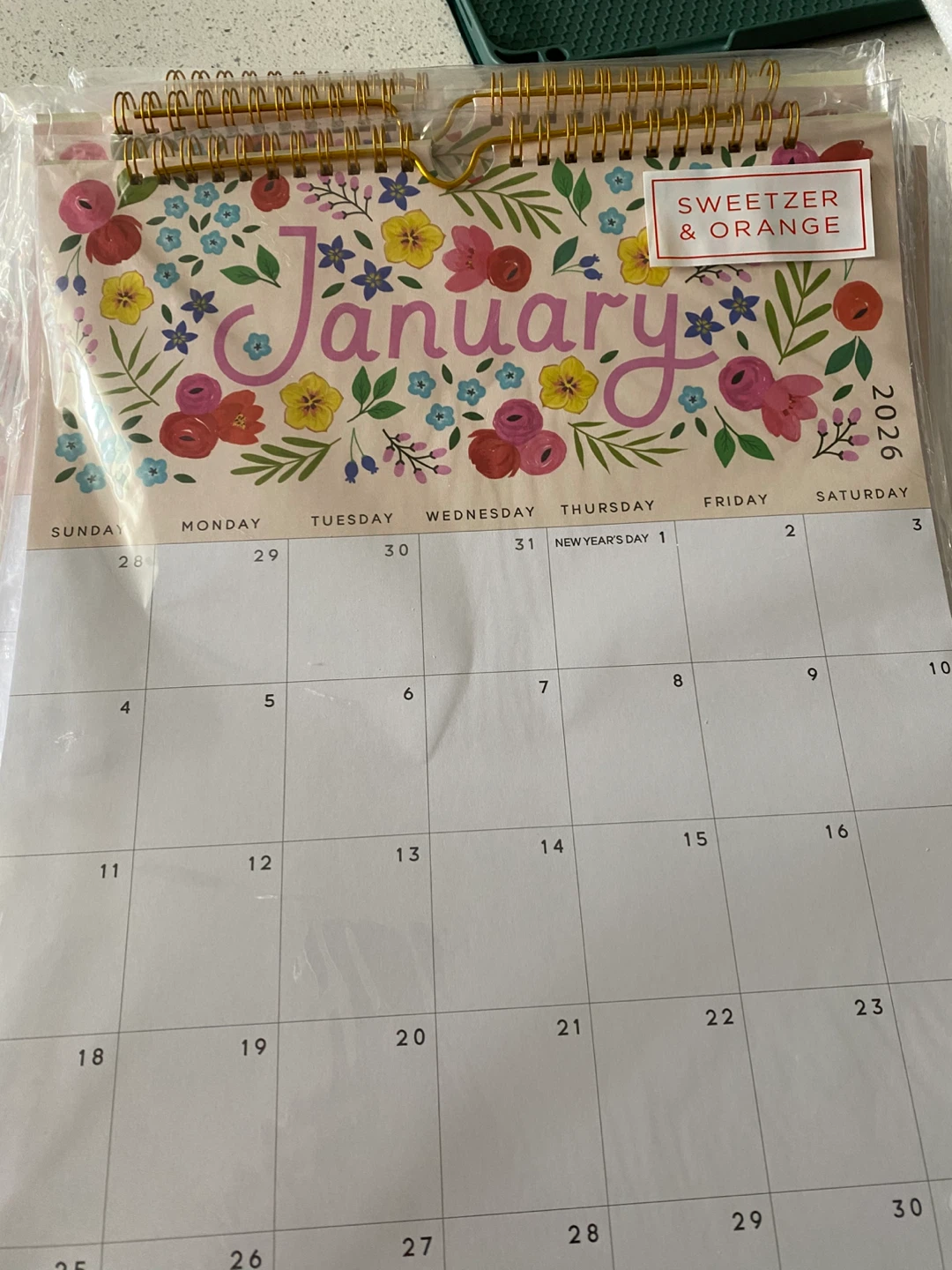 Sweetzer & Orange 2026 Floral Wall Calendar - photo 2