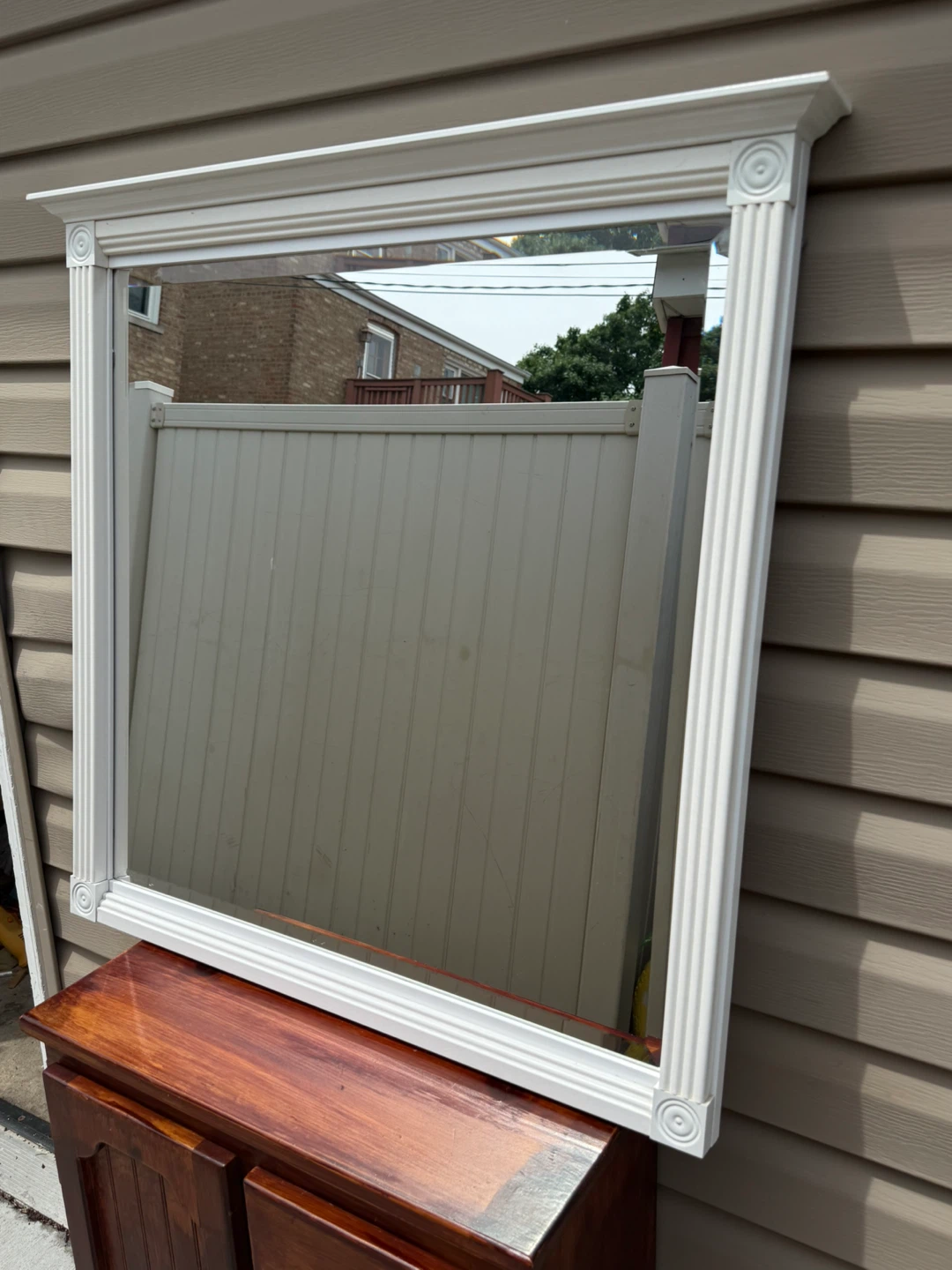 White Decorative Framed Wall Mirror