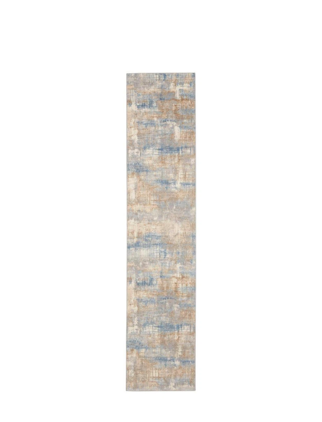 Indoor Area Rug Runner - Abstract Blue & Beige