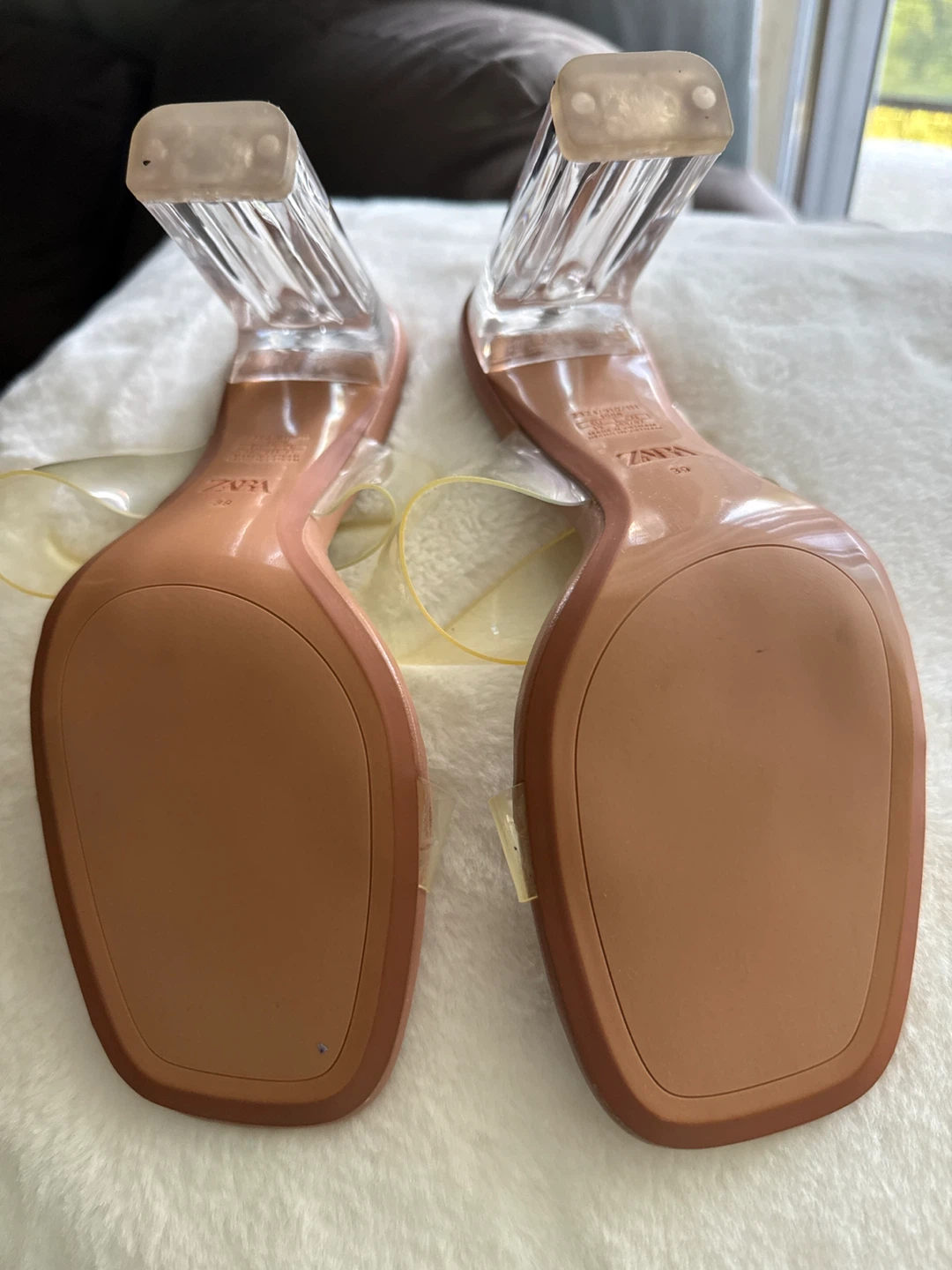 ZARA Clear Block Heel Sandals Size 39 - photo 2