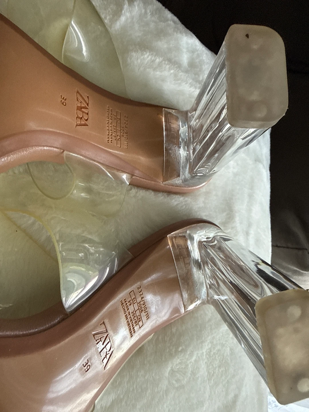 ZARA Clear Block Heel Sandals Size 39 - photo 3