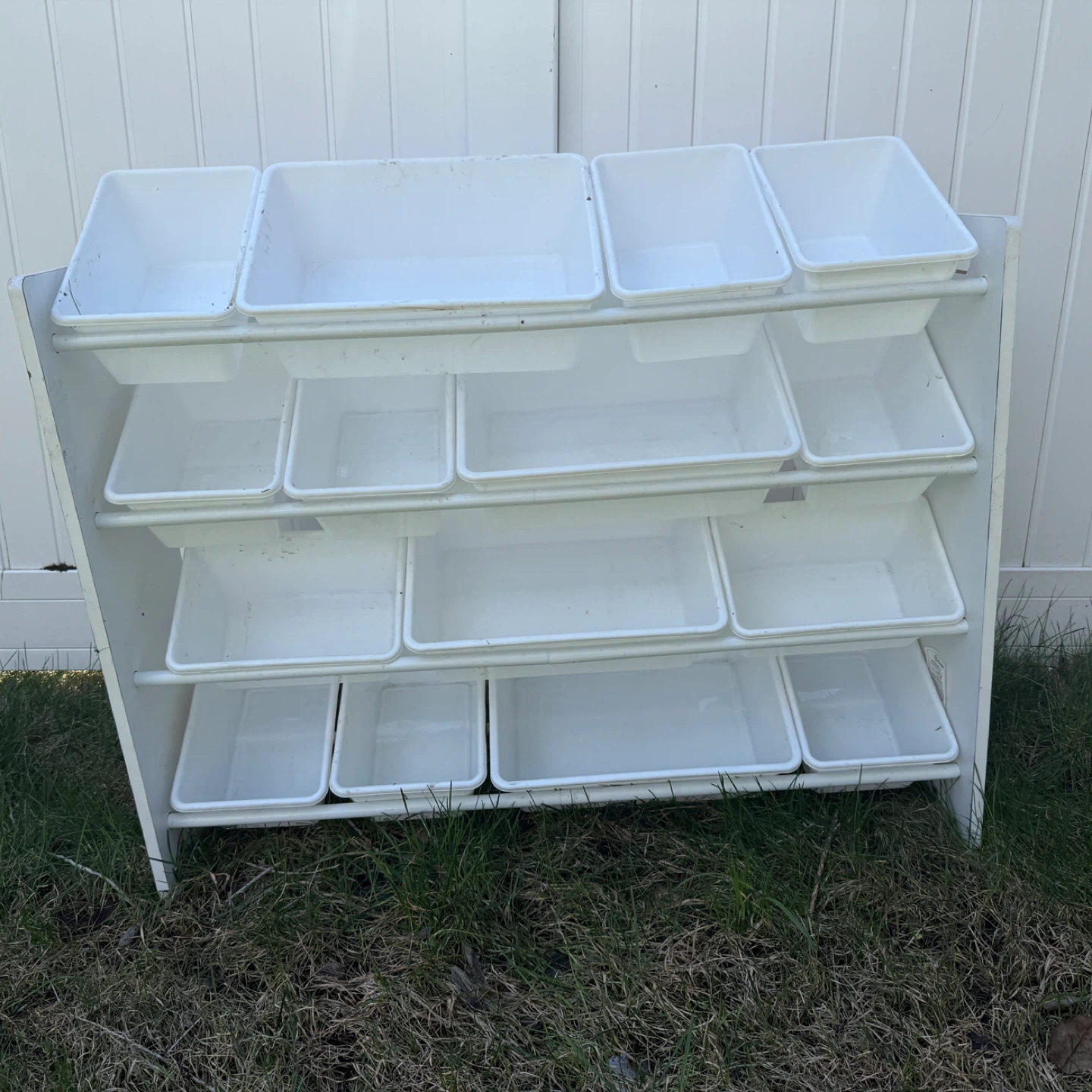 White Toy Organizer Shelf with Bins - photo 2