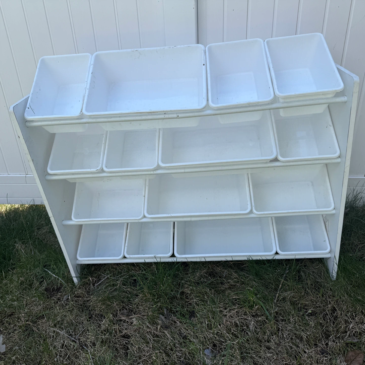 White Toy Organizer Shelf with Bins - photo 3