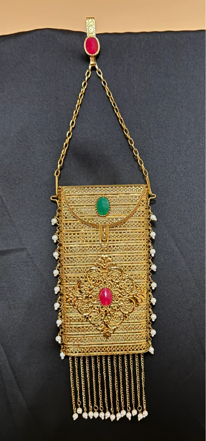 Phone Brass Metal Clutch