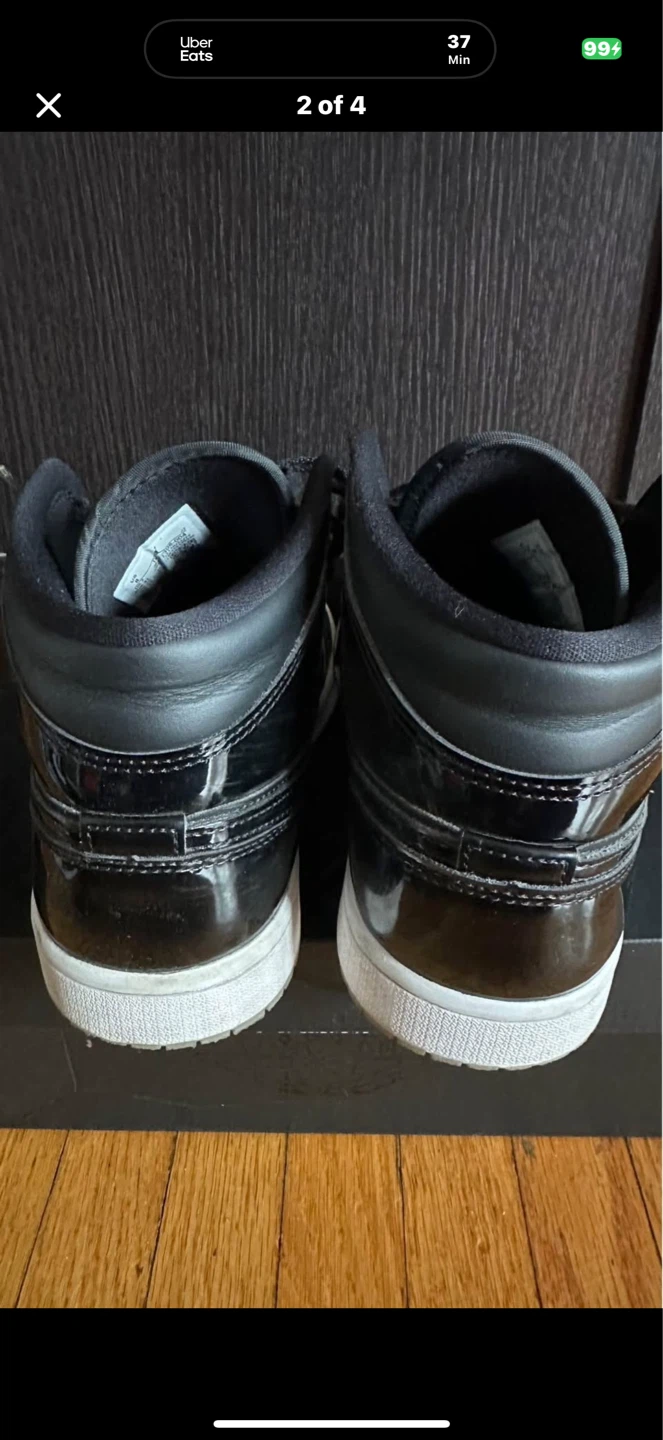 Air Jordan 1 Mid Black Patent Sneakers - photo 3