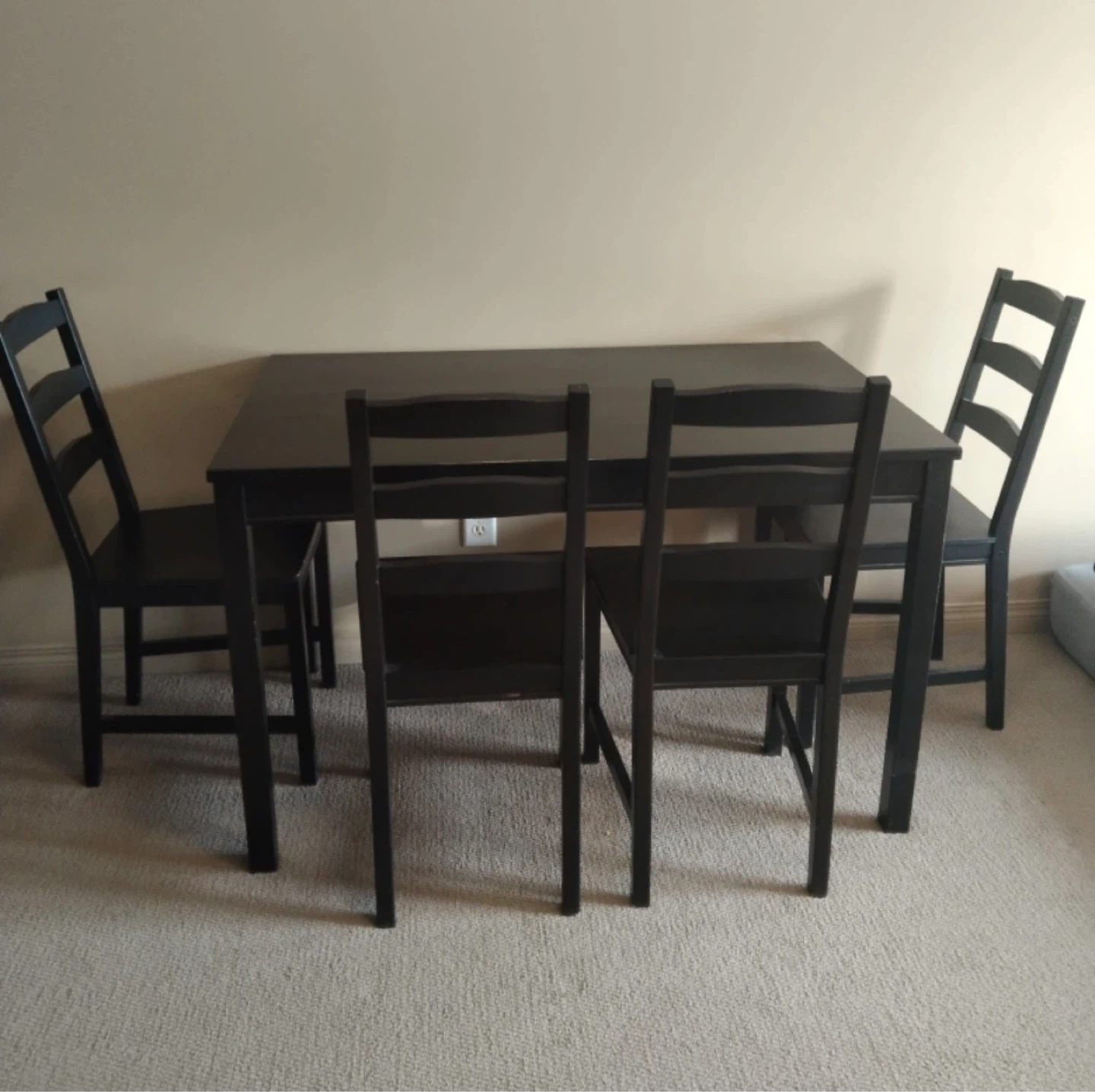 Dark Wood Dining Table with 4 Chairs - photo 2