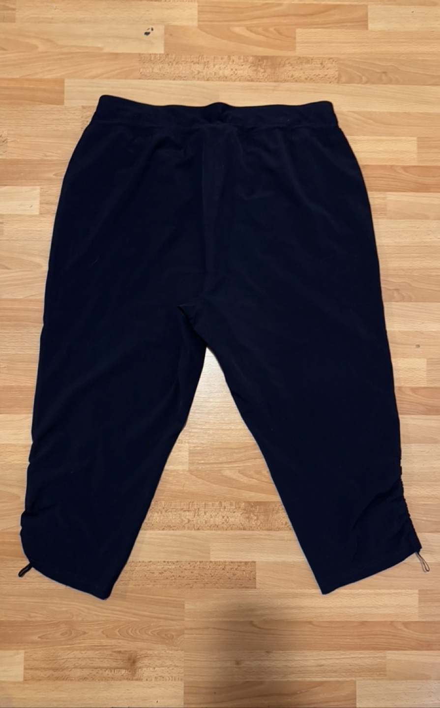 Navy Blue Active Capri Pants with Drawstring Waist - photo 2