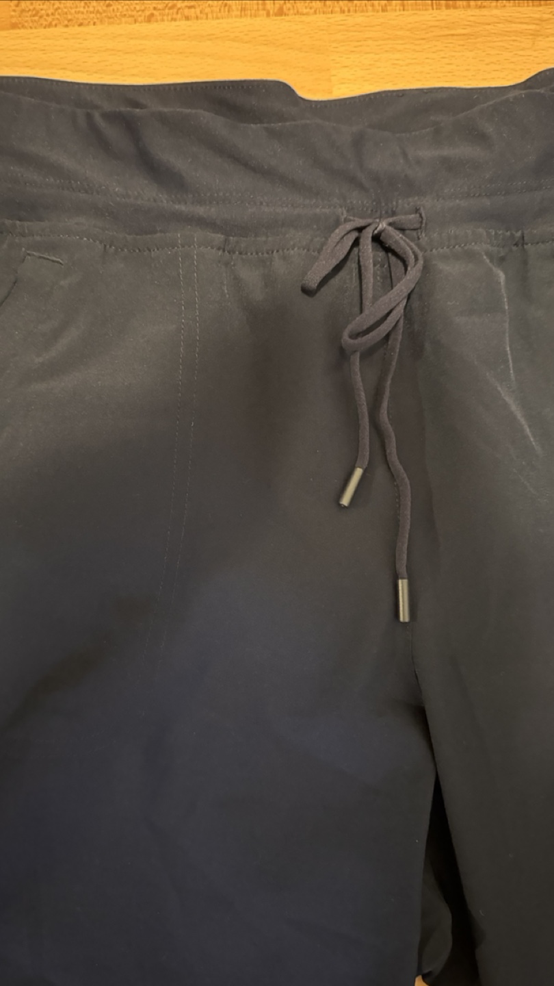 Navy Blue Active Capri Pants with Drawstring Waist - photo 3