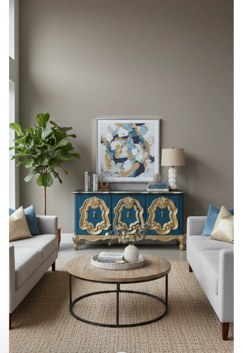 Teal and Gold Accent Cabinet - photo 4