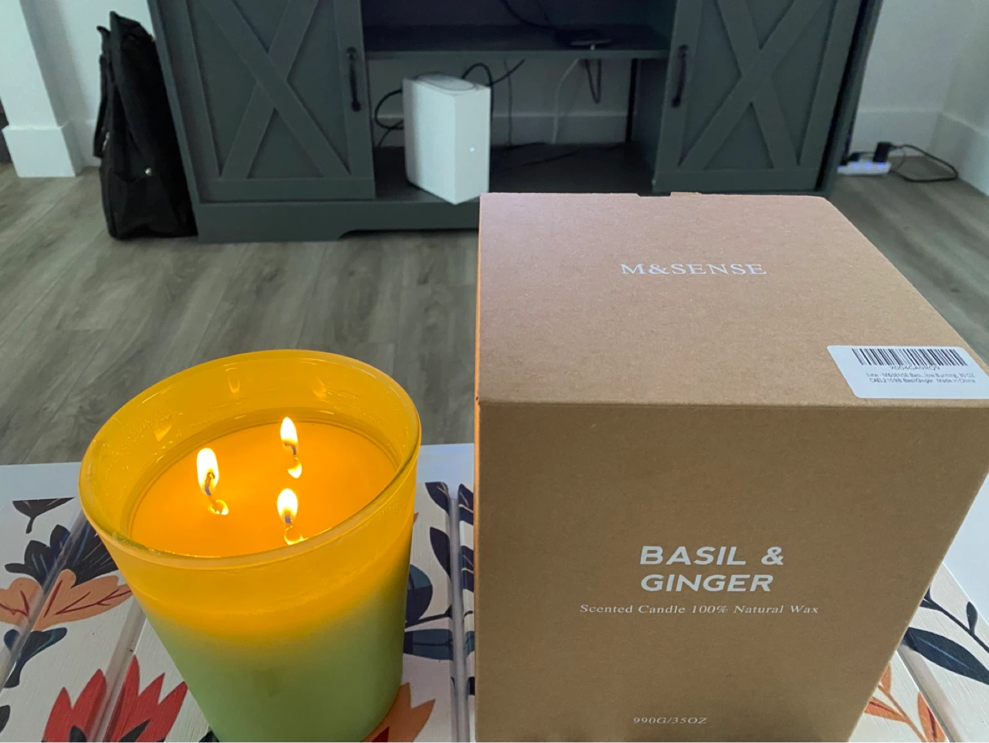 M&SENSE Basil & Ginger Scented Candle 35oz - photo 2