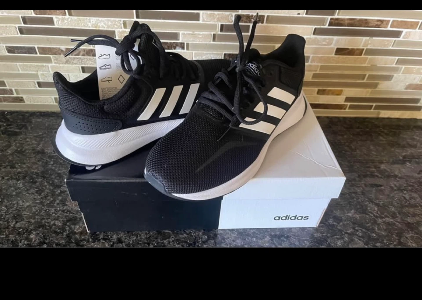Adidas K Runfalcon K Running Shoes Black/White Size 6 Kids - photo 3