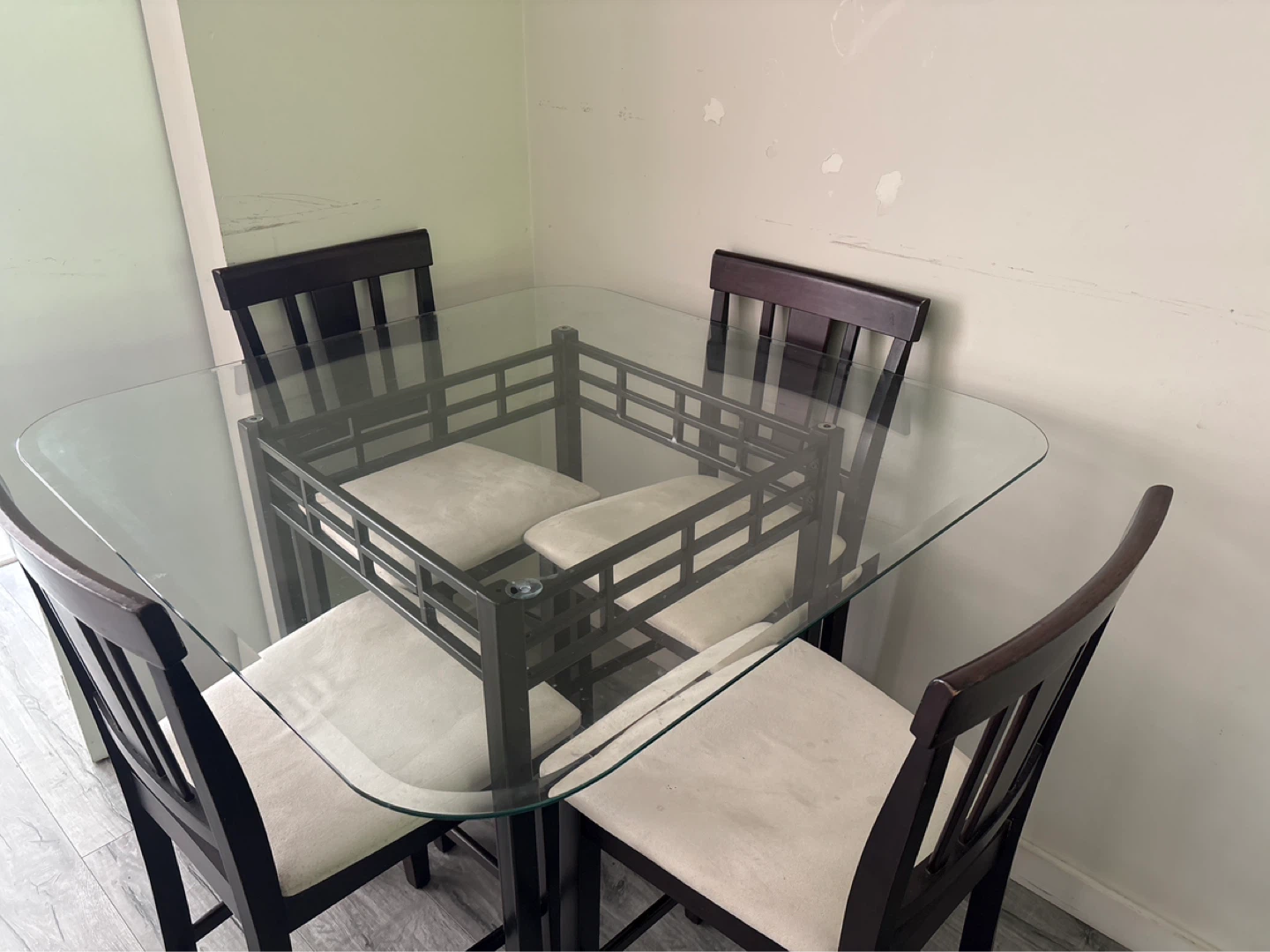 Glass Top Counter Height Dining Set with 4 Chairs - photo 2