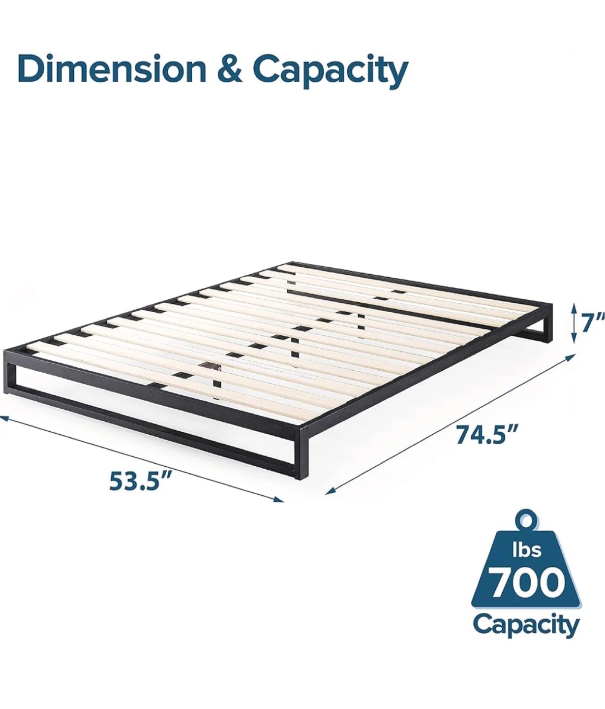 Full size bed frame (available Wednesday)