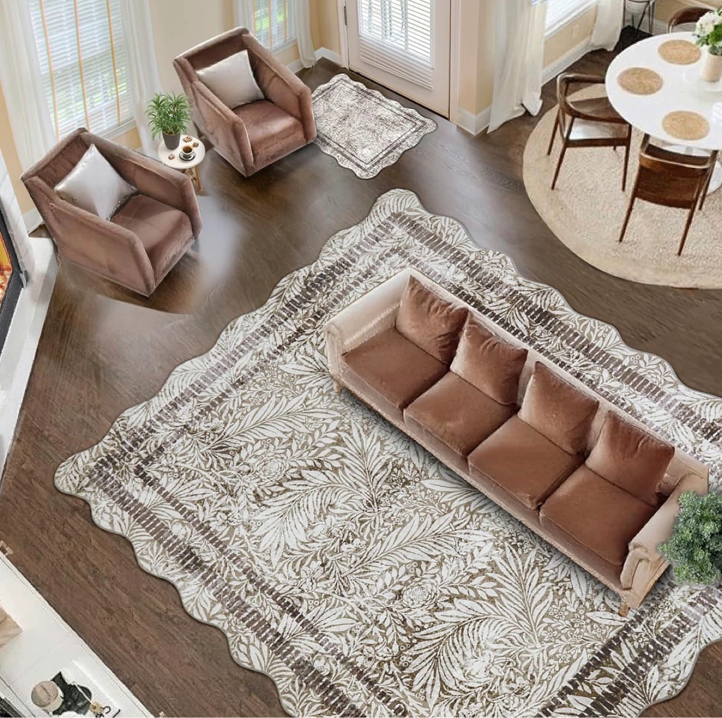 Botanical Floral Area Rug