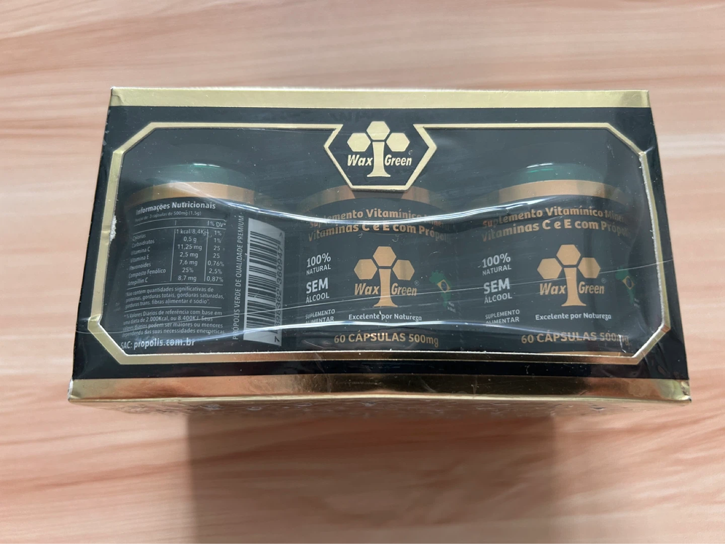 Brazil Wax Green Bee Propolis 500mg (6 bottles of 60 capsules) - photo 4