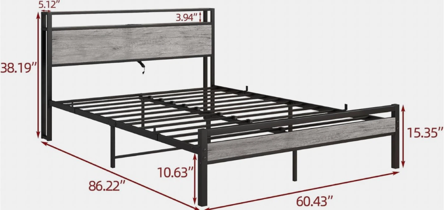 Queen Size bed frame with headboard - photo 2