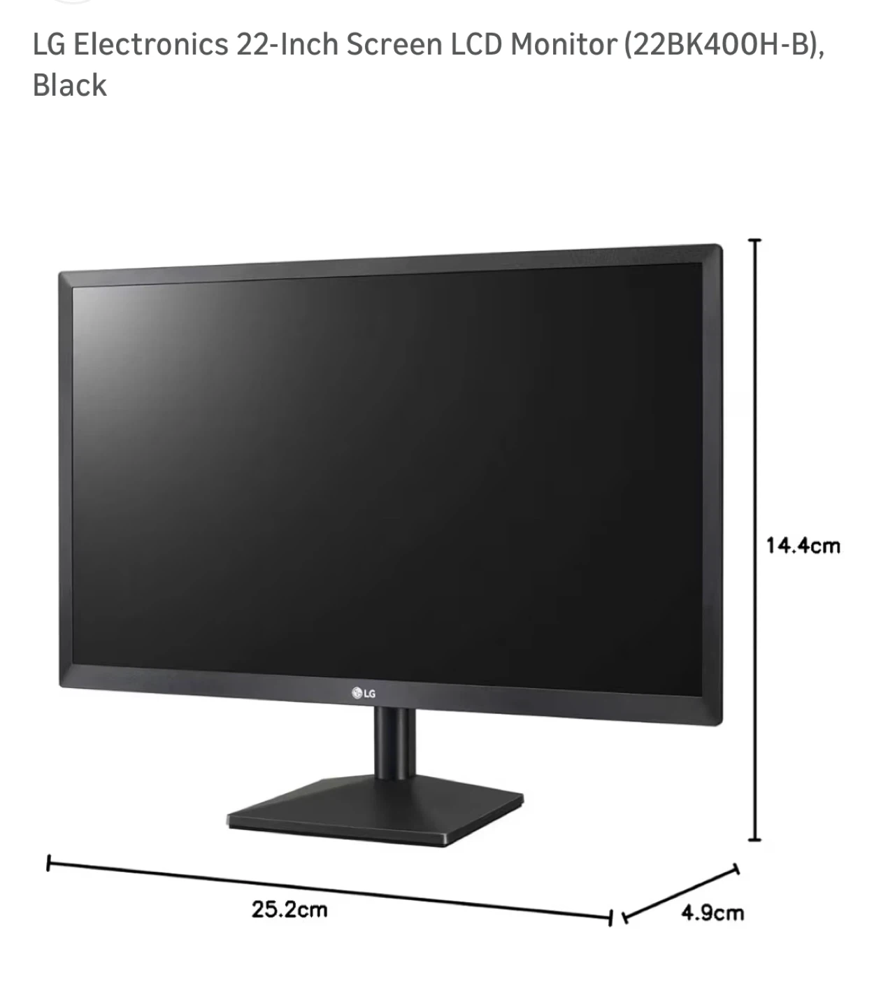 LG 22" 22BK400H-B LCD Monitor - photo 3