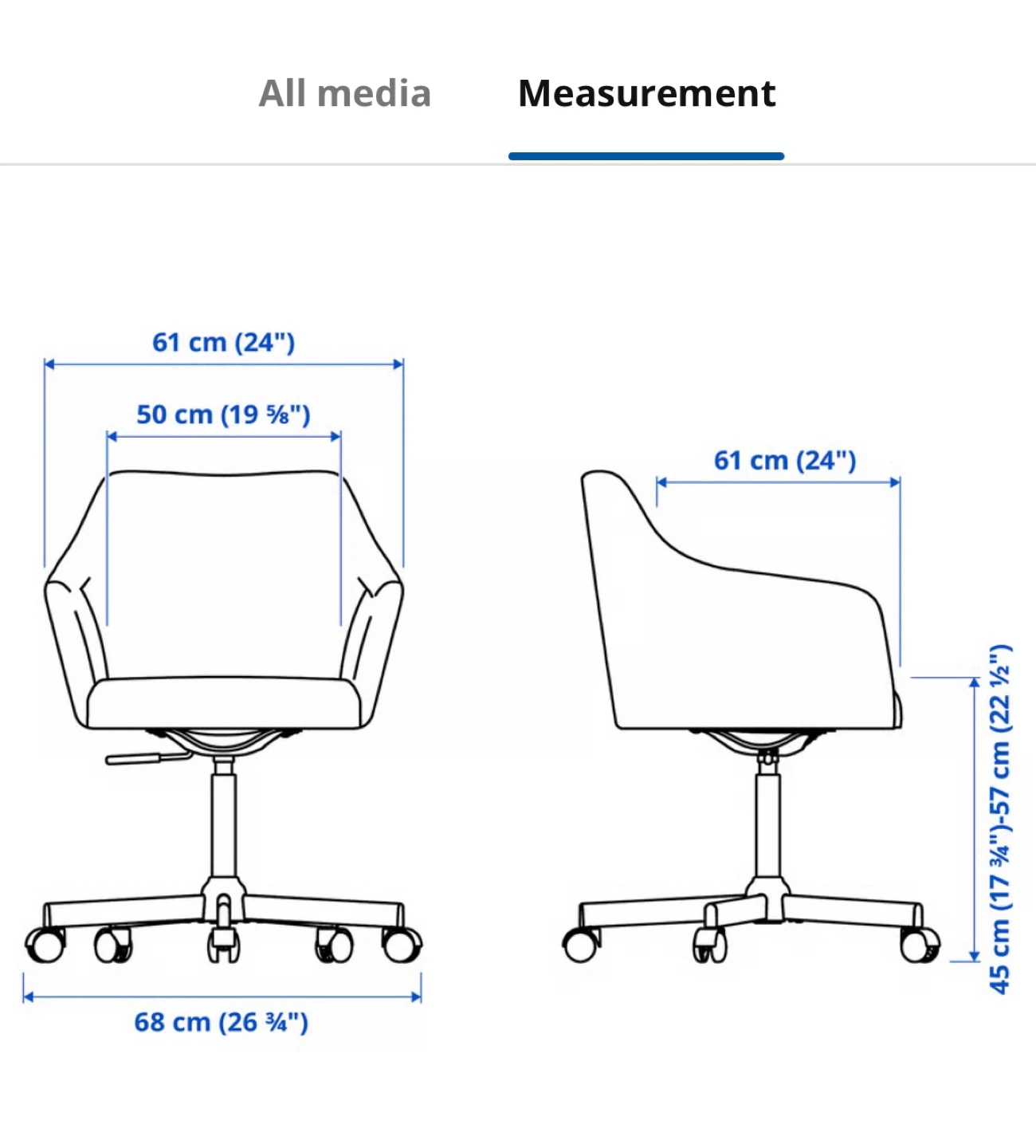 Grey Fabric Office Chair with Wheels - photo 5