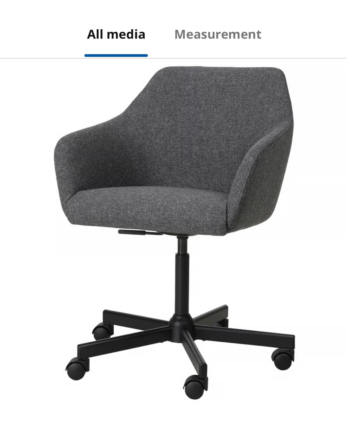 Grey Fabric Office Chair with Wheels