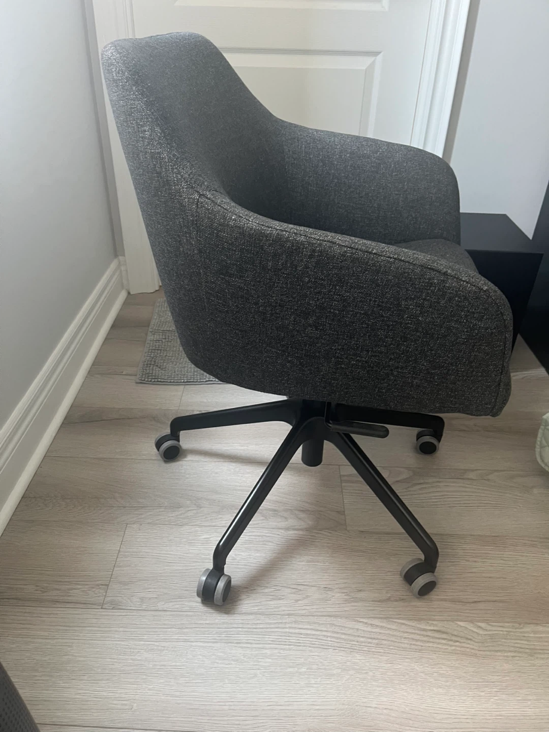 Grey Fabric Office Chair with Wheels - photo 3