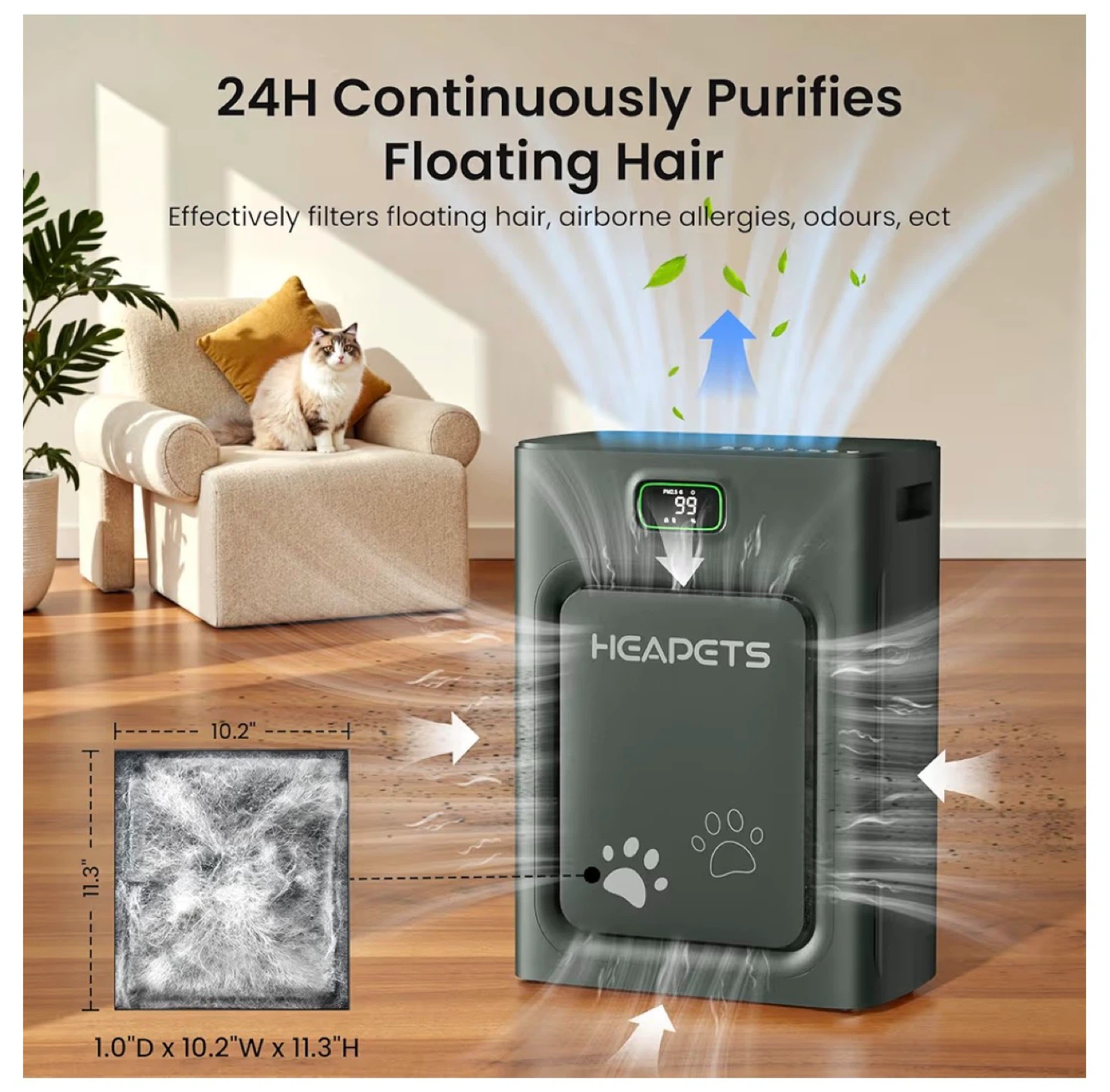 Air Purifier for Pet Hair and Allergies AR17 - photo 2