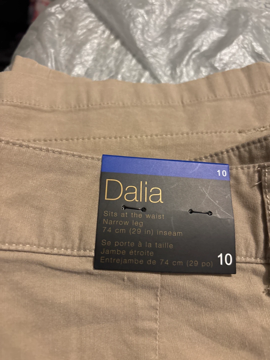 Dalia Women's Beige Narrow Leg Pants - Size 10 - photo 2