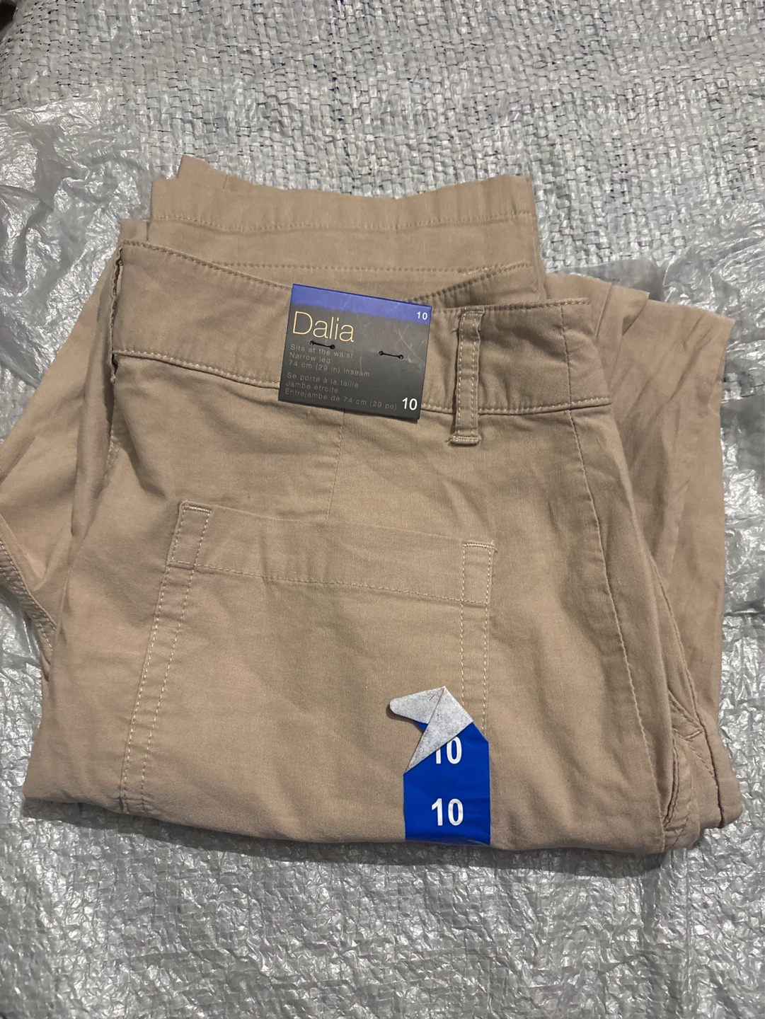 Dalia Women's Beige Narrow Leg Pants - Size 10