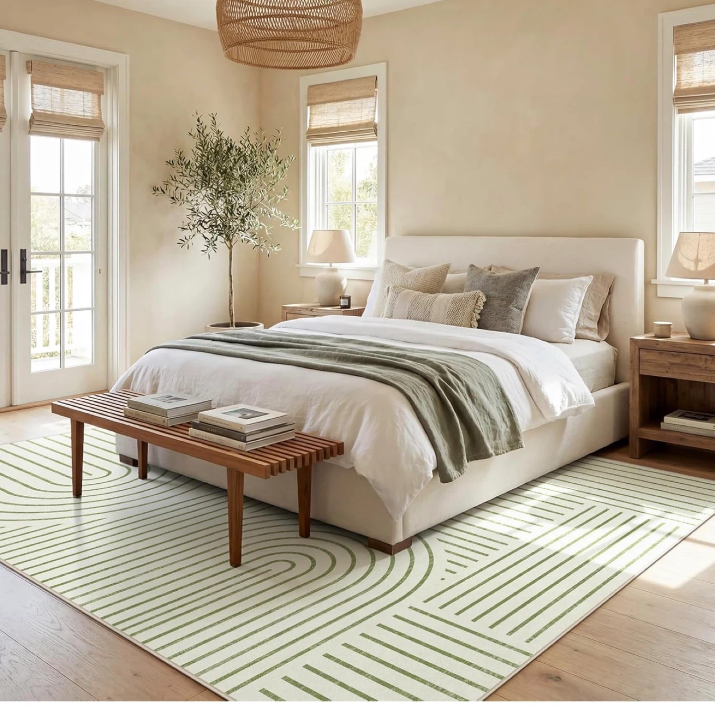 Green Arc Geometric Area Rug - photo 2