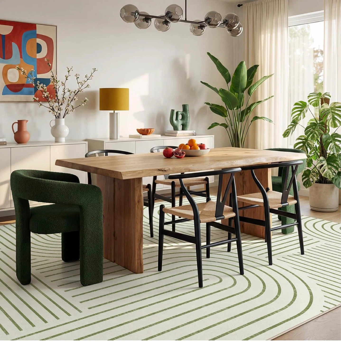 Green Arc Geometric Area Rug - photo 4