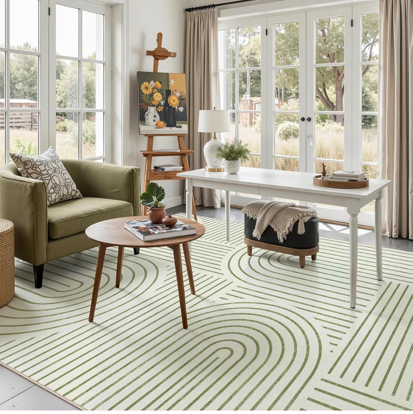 Green Arc Geometric Area Rug - photo 3